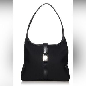 Vintage 2000’s Salvatore Ferragamo Vara Canvas Hobo Bag Black